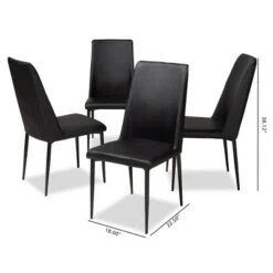 Set Of 4 Chandelle Modern And Contemporary Faux Leather Upholstered Dining Chairs - Baxton Studio -Home Furniture Shop-Baxton Studio GUEST cc32f422 8b7f 4f25 86dc 5ae4a6ef84a7