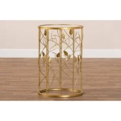 Anaya Glam Brushed Metal And Glass Leaf Accent End Table Gold - Baxton Studio 10 Anaya Glam Brushed Metal And Glass Leaf Accent End Table Gold - Baxton Studio -Home Furniture Shop-Baxton Studio GUEST cc5b4ab6 6f3e 4b95 8765 ef0dfc166147