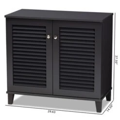Shelf Wood Shoe Storage Cabinet Coolidge Finished Dark Gray - Baxton Studio -Home Furniture Shop-Baxton Studio GUEST cc6d73ad 57a3 4612 82bb b8dd801870c0