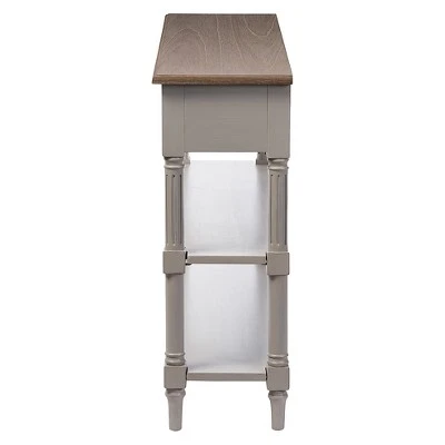 Edouard French Provincial Style Console Table With 2 Drawers - White/Light Brown - Baxton Studio 4 Edouard French Provincial Style Console Table With 2 Drawers - White/Light Brown - Baxton Studio - Image 2