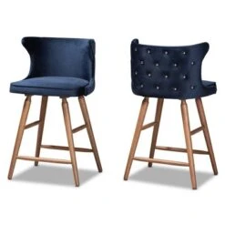 2pc Sagira Velvet Fabric Upholstered And Wood Counter Height Barstool Set - Baxton Studio 19 2pc Sagira Velvet Fabric Upholstered And Wood Counter Height Barstool Set - Baxton Studio -Home Furniture Shop-Baxton Studio GUEST cdc8114f ae5a 4b75 ba7c 06be5d499e3b