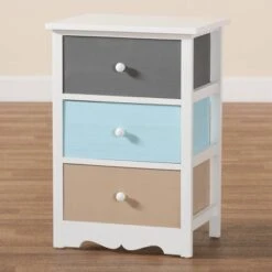 Kalila Wood 3 Drawer Nightstand White - Baxton Studio -Home Furniture Shop-Baxton Studio GUEST cdd3525a 9a2c 4275 bae3 25cee5857b67