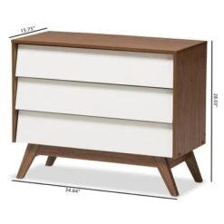 Hildon Mid-Century Modern Wood 3 Drawer Storage Chest Brown - Baxton Studio 11 Hildon Mid-Century Modern Wood 3 Drawer Storage Chest Brown - Baxton Studio -Home Furniture Shop-Baxton Studio GUEST ce314839 7be1 4890 ae09 e3896f53fabb