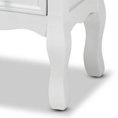 Caelan Wood 2 Drawer Nightstand White - Baxton Studio 10 Caelan Wood 2 Drawer Nightstand White - Baxton Studio - Image 8