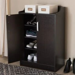 Verdell Modern And Contemporary Finished Shoe Cabinet Dark Brown - Baxton Studio -Home Furniture Shop-Baxton Studio GUEST d0539bac 2646 4942 a926 5a6988e56077