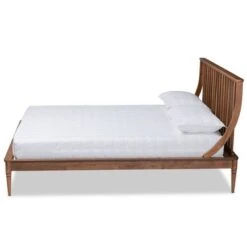 Queen Abel Wood Platform Bed Walnut Brown - Baxton Studio