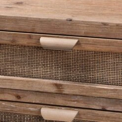Calida Wood And Rattan 3 Drawer Storage Cabinet Brown - Baxton Studio -Home Furniture Shop-Baxton Studio GUEST d0fc06da 84d7 4676 89c3 0f60f7ff16a2