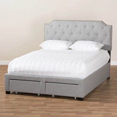 Aubrianne Modern And Contemporary Fabric Upholstered Storage Bed Gray - Baxton Studio 4 Aubrianne Modern And Contemporary Fabric Upholstered Storage Bed Gray - Baxton Studio - Image 2