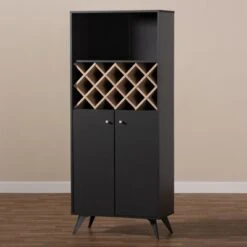 Serafino And Oak Finished Wood Wine Cabinet - Baxton Studio 15 Serafino And Oak Finished Wood Wine Cabinet - Baxton Studio -Home Furniture Shop-Baxton Studio GUEST d16c9ca1 08f1 4674 b7bc 9488c1f18c8a
