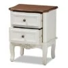 2 Drawer Darlene Wood Nightstand White/Cherry Brown - Baxton Studio -Home Furniture Shop-Baxton Studio GUEST d21adfe8 ddaa 4e0a b32b 3c1202900a7e