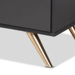 Kelson Wood 5 Drawer Chest Dark Gray/Gold - Baxton Studio -Home Furniture Shop-Baxton Studio GUEST d347f84b bad3 4ed6 b105 398b1f099ffe