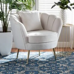 Garson Velvet And Metal Accent Chair - Baxton Studio -Home Furniture Shop-Baxton Studio GUEST d3ad67b8 134d 491d b2cd ab4bf78aea91