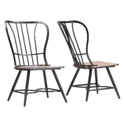 Longford Industrial Dining Chair (Set Of 2) - Baxton Studio -Home Furniture Shop-Baxton Studio GUEST d3e0fbe7 c8bb 4f1a bb8b d1db0ac52c50