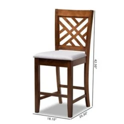 Set Of 2 Caron Fabric Upholstered Wood Counter Height Pub Chair Set Gray/Walnut - Baxton Studio -Home Furniture Shop-Baxton Studio GUEST d4d70160 851a 4b84 b142 fc72604e24e1