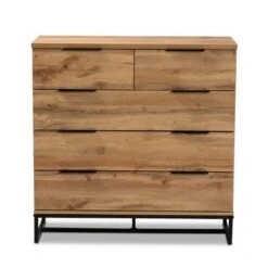 Franklin Wood And Metal 5 Drawer Bedroom Chest Oak/Black - Baxton Studio 10 Franklin Wood And Metal 5 Drawer Bedroom Chest Oak/Black - Baxton Studio -Home Furniture Shop-Baxton Studio GUEST d4dcc041 f8ab 447a bf79 2548973261aa