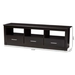 Ryleigh Modern And Contemporary Finished TV Stand For TVs Up To 60" Dark Brown - Baxton Studio 17 Ryleigh Modern And Contemporary Finished TV Stand For TVs Up To 60" Dark Brown - Baxton Studio -Home Furniture Shop-Baxton Studio GUEST d58004d6 8b65 4950 826c a5da866bd839