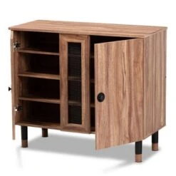 2 Door Valina Wood Entryway Shoe Storage Cabinet Brown - Baxton Studio -Home Furniture Shop-Baxton Studio GUEST d6645eba 6843 4ed6 ab85 608bb9eab002