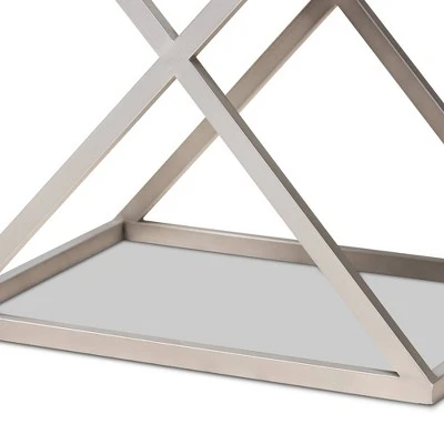 1 Drawer William Silver Metal Nightstand Silver/Black - Baxton Studio 8 1 Drawer William Silver Metal Nightstand Silver/Black - Baxton Studio - Image 6