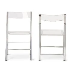 Set Of 2 Acrylic Foldable Chairs Clear - Baxton Studio -Home Furniture Shop-Baxton Studio GUEST d8453e8a 09b7 46bf 85c8 b50ccd489d6d