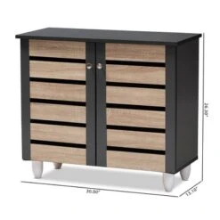 Gisela 2 - Door Shoe Storage Cabinet Dark Gray - Baxton Studio -Home Furniture Shop-Baxton Studio GUEST d8b6f693 133c 4cc3 bcd9 54a92a56161e