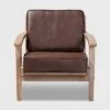 Sigrid Faux Leather Upholstered Wood Armchair Dark Brown/Antique Oak - Baxton Studio -Home Furniture Shop-Baxton Studio GUEST d8e2f4fe 23e1 43b9 9825 b865bb8b6e05