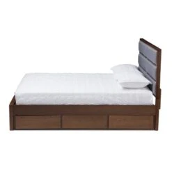 Macey Modern And Contemporary Fabric Upholstered Walnut Finished Storage Platform Bed Gray/Brown - Baxton Studio 15 Macey Modern And Contemporary Fabric Upholstered Walnut Finished Storage Platform Bed Gray/Brown - Baxton Studio -Home Furniture Shop-Baxton Studio GUEST d91d4ba9 90fe 445b b61d 9a9f0f8994b3