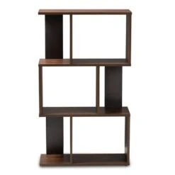 40.2" Legende Finished Display Bookcase Brown/Dark Gray - Baxton Studio -Home Furniture Shop-Baxton Studio GUEST d9818455 d0c9 423a 9918 d52c27b7b39b