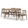 5pc Wyatt Midcentury Modern Walnut Wood Dining Set Beige/Brown - Baxton Studio -Home Furniture Shop-Baxton Studio GUEST da8024c0 60af 4822 97df 9a5fe205a2fd