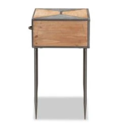 Laurel Metal And Wood 1 Drawer Nightstand Gray/Brown - Baxton Studio -Home Furniture Shop-Baxton Studio GUEST daf0b7c7 8365 4055 ab38 04b64458b400