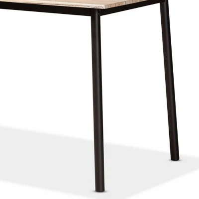 5pc Carmen Wood And Metal Dining Set Oak Brown/Dark Brown - Baxton Studio 6 5pc Carmen Wood And Metal Dining Set Oak Brown/Dark Brown - Baxton Studio - Image 4