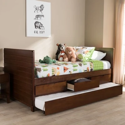 Twin Linna Modern And Contemporary Daybed With Trundle - Baxton Studio 10 Twin Linna Modern And Contemporary Daybed With Trundle - Baxton Studio - Image 8