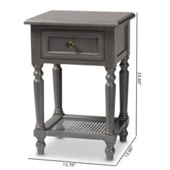 Sheldon Vintage Wood 1 Drawer Nightstand Gray - Baxton Studio -Home Furniture Shop-Baxton Studio GUEST dbaa51c6 43f2 44f8 9adc 2e7336967467