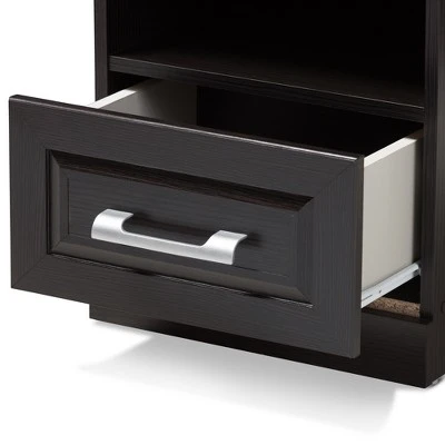 Odelia Modern And Contemporary Finished 1 Drawer Nightstand Dark Brown - Baxton Studio 7 Odelia Modern And Contemporary Finished 1 Drawer Nightstand Dark Brown - Baxton Studio - Image 5