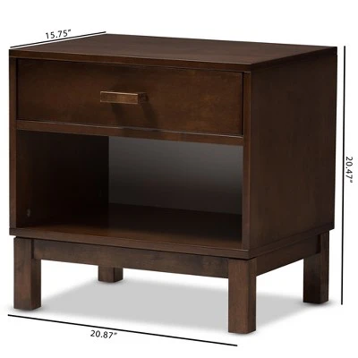Deirdre Modern And Contemporary Wood 1 Drawer Nightstand - Baxton Studio 3 Deirdre Modern And Contemporary Wood 1 Drawer Nightstand - Baxton Studio