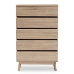 Mirren Light Oak 5 Drawer Chest Brown/Dark Gray - Baxton Studio -Home Furniture Shop-Baxton Studio GUEST dc827c46 0cc7 434f bdae db9e6c493b40