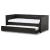 Frank Modern And Contemporary Faux Leather Button - Tufting Sofa Daybed With Roll - Out Trundle Guest Bed - Twin - Baxton Studio 2 Frank Modern And Contemporary Faux Leather Button - Tufting Sofa Daybed With Roll - Out Trundle Guest Bed - Twin - Baxton Studio -Home Furniture Shop-Baxton Studio GUEST dde6268f 7770 4fde 94ae df6513ab8516