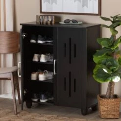 Renley Espresso Wood 2 Door Shoe Storage Cabinet Brown - Baxton Studio -Home Furniture Shop-Baxton Studio GUEST dde81787 2eb5 4311 abbe bbf8c00ae721