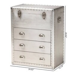 Serge Metal 3 Drawer Accent Storage Chest Silver - Baxton Studio 21 Serge Metal 3 Drawer Accent Storage Chest Silver - Baxton Studio -Home Furniture Shop-Baxton Studio GUEST de314f17 ae2d 4cf0 a3a0 2475f8c80da7