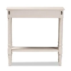 Ariella Whitewashed 1 Drawer End Table White - Baxton Studio