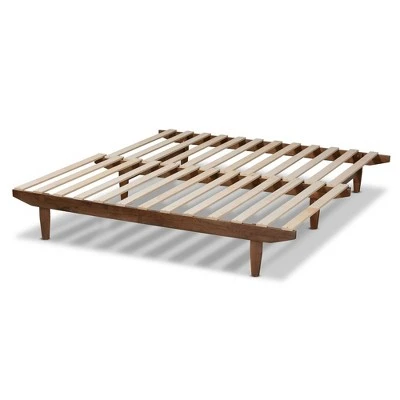 King Hiro Wood Expandable Bed Frame Walnut - Baxton Studio 7 King Hiro Wood Expandable Bed Frame Walnut - Baxton Studio - Image 5