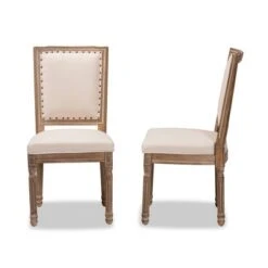 Set Of 2 Louane Fabric Upholstered And Wood Dining Chairs - Baxton Studio -Home Furniture Shop-Baxton Studio GUEST ded19665 9e02 4bc0 89ac 3a25a83738fb