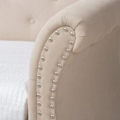 Twin Cherine Classic And Contemporary Fabric Upholstered Daybed With Trundle Beige - Baxton Studio -Home Furniture Shop-Baxton Studio GUEST df802dc1 7126 48d7 bb5d 5a86cc04b58e