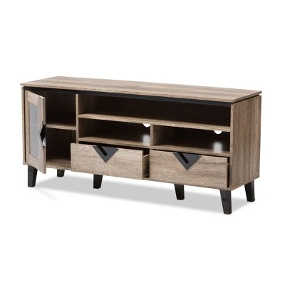 Cardiff Modern And Contemporary Wood TV Stand For TVs Up To 55" - Light Brown - Baxton Studio 3 Cardiff Modern And Contemporary Wood TV Stand For TVs Up To 55" - Light Brown - Baxton Studio