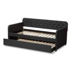 Twin Camelia Fabric Upholstered Button Tufted Sofa Daybed Gray - Baxton Studio -Home Furniture Shop-Baxton Studio GUEST e07b6128 19dc 4b03 9e44 a3b725cecf05