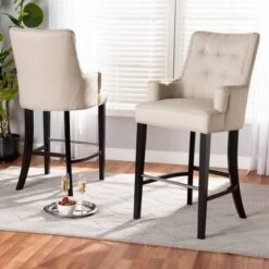 2pc Aldon Upholstered And Wood Bar Stool Set - Baxton Studio 15 2pc Aldon Upholstered And Wood Bar Stool Set - Baxton Studio -Home Furniture Shop-Baxton Studio GUEST e0b625b5 149b 4f1e 8ff6 de5685f57292