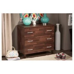 Mayson Modern And Contemporary Wood 3 Drawer Storage Chest Oak Brown Finish - Baxton Studio -Home Furniture Shop-Baxton Studio GUEST e105a9a4 f63a 4ff9 a62f 9608e8fd1436