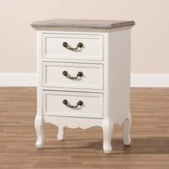 Capucine Two-Tone Natural Whitewashed Oak Finished Wood 3 Drawer Nightstand White - Baxton Studio 12 Capucine Two-Tone Natural Whitewashed Oak Finished Wood 3 Drawer Nightstand White - Baxton Studio -Home Furniture Shop-Baxton Studio GUEST e16f0f8e 110b 4ce8 b736 92b26a59848f