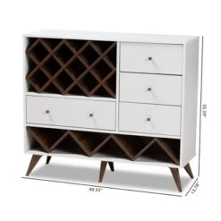 Baxton Studio Savino And Walnut Finished Wood Wine Cabinet White/Brown - BaxtonStudio -Home Furniture Shop-Baxton Studio GUEST e1730f4c ea98 48f6 bab5 324407f6bcb1