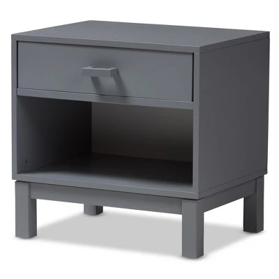Deirdre Modern And Contemporary Wood 1 Drawer Nightstand - Baxton Studio 13 Deirdre Modern And Contemporary Wood 1 Drawer Nightstand - Baxton Studio - Image 11