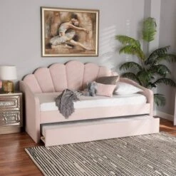 Timila Velvet Fabric Upholstered Daybed With Trundle Light Pink - Baxton Studio 23 Timila Velvet Fabric Upholstered Daybed With Trundle Light Pink - Baxton Studio -Home Furniture Shop-Baxton Studio GUEST e1c261f9 3fd9 4d5d b769 2576f41ad9e0